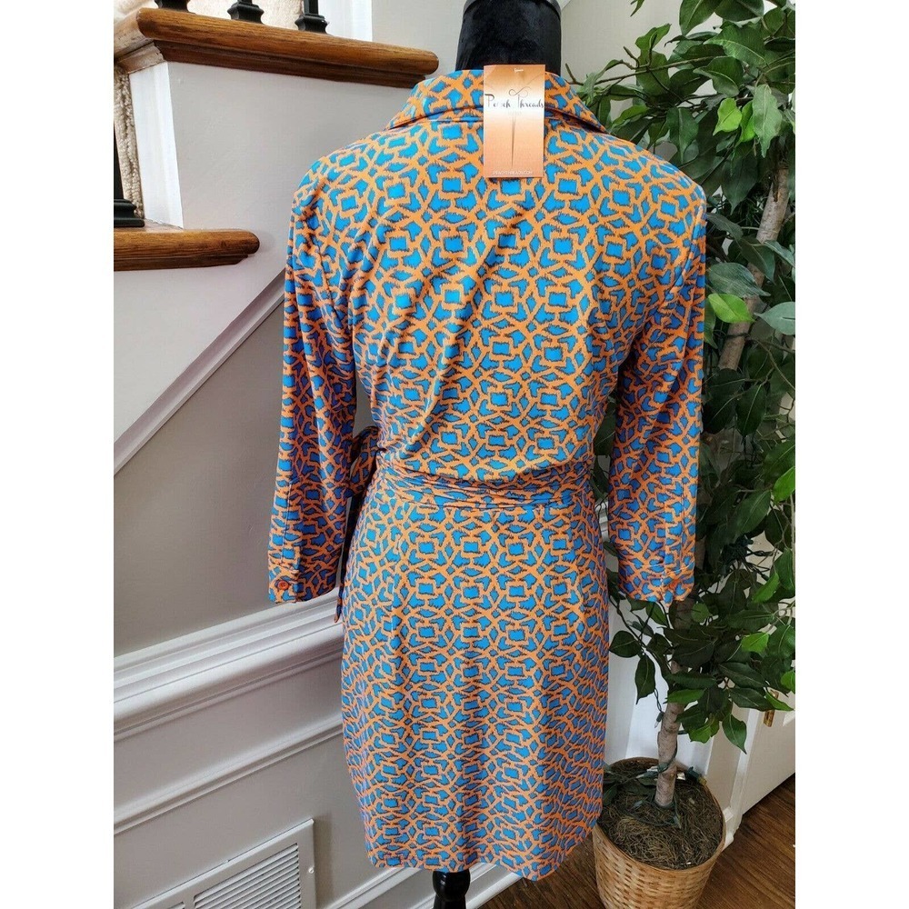 Boutique Aryeh Women's Multicolor Nylon Collared Long Sleeve Knee Length Dress S - Picture 7 of 11